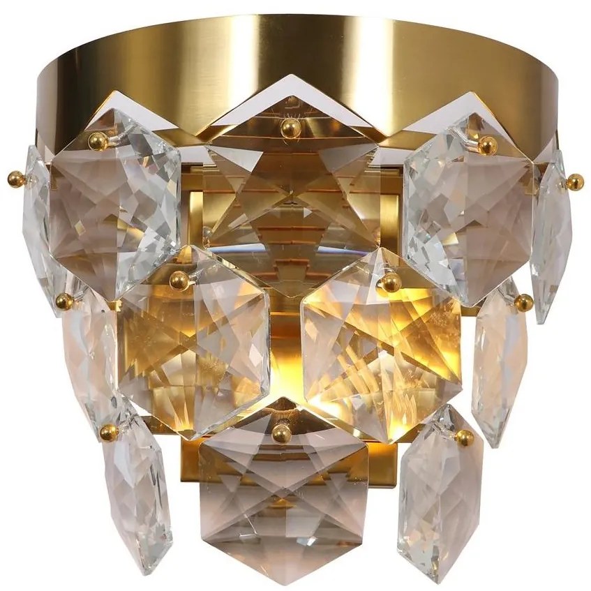 Krištáľové nástenné svietidlo GRACE 2xE14/40W/230V zlatá