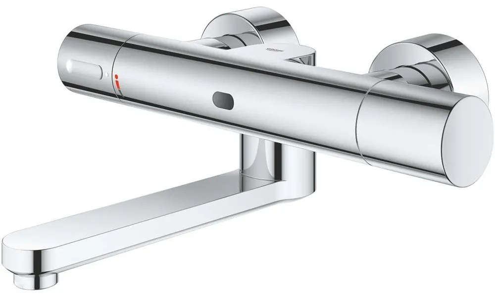 GROHE Eurosmart Cosmopolitan E termostatická elektronická umývadlová batéria, nástenná montáž, batériová prevádzka, výtok 255 mm, chróm, 36455000