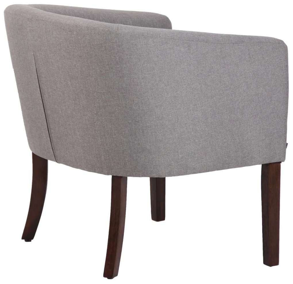 Design-Shop Kreslo Nemea - látka, drevené nohy antik tmavé - Sivá