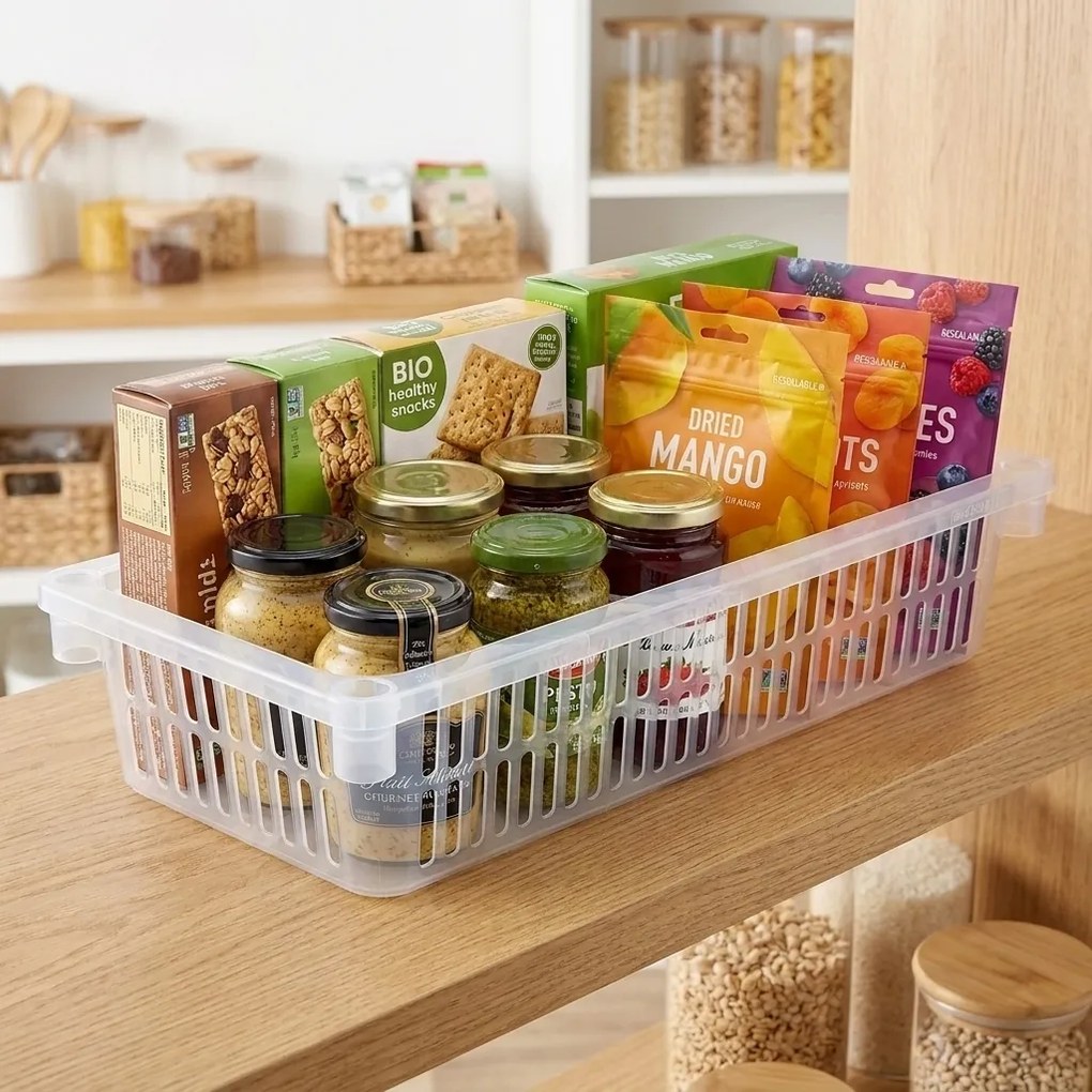 Orion Úložný kôš, box a organizér extra hlboký 50 cm x 20 cm INVA, transparentný