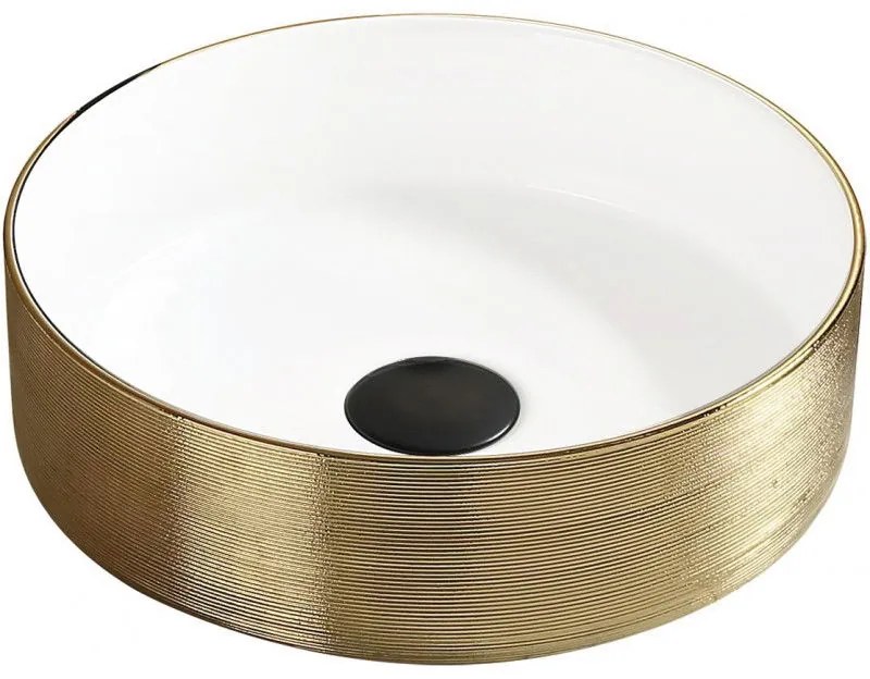 Mexen CLARISA umývadlo, 36 cm, biela/zlatá, 22073655