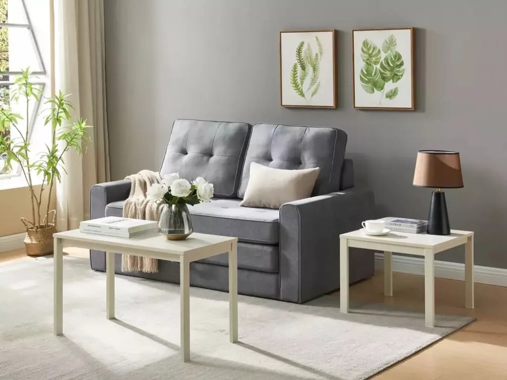 AKCIA Konferenčný stolík FROST 50x50 cm, krémový II. akosť