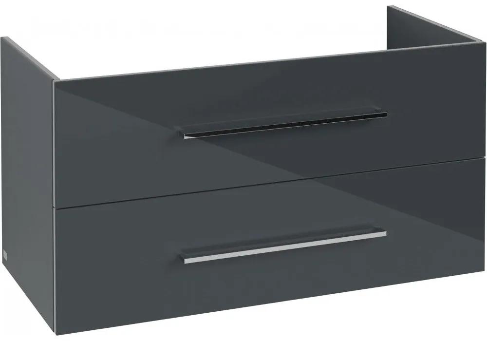 VILLEROY &amp; BOCH Avento závesná skrinka pod umývadlo, 2 zásuvky, 980 x 452 x 514 mm, Crystal Grey, A89200B1