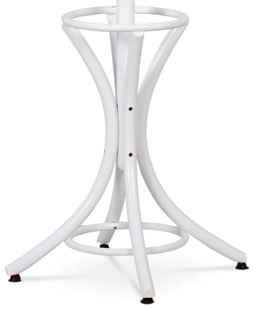 Drevený masívny vešiak biela matná, 185 cm