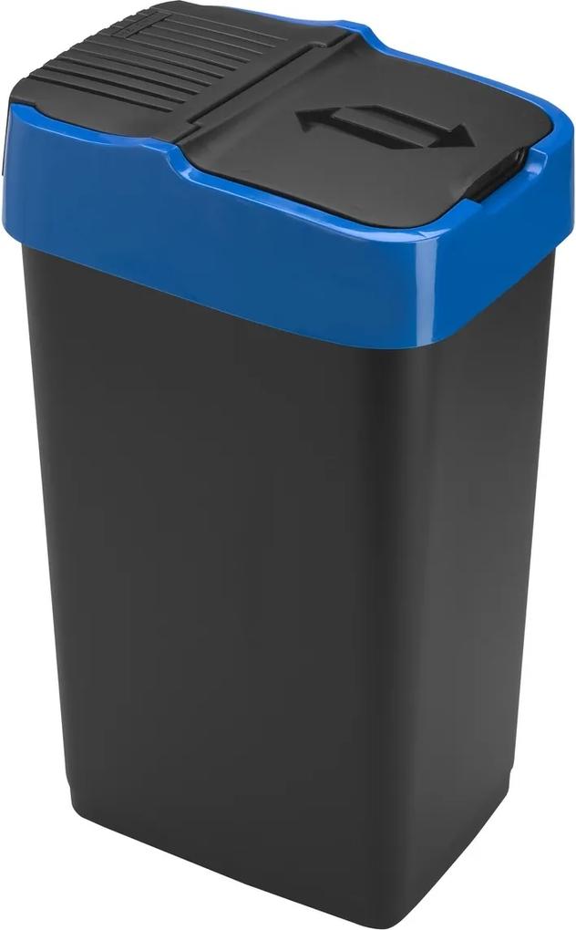 Heidrun Odpadkový kôš 35 l, čiernys s modrým pruhom