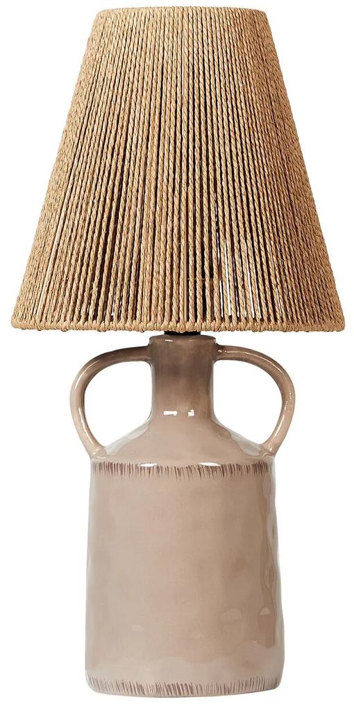 Keramická stolná lampa sivobéžová LARISSOS Beliani