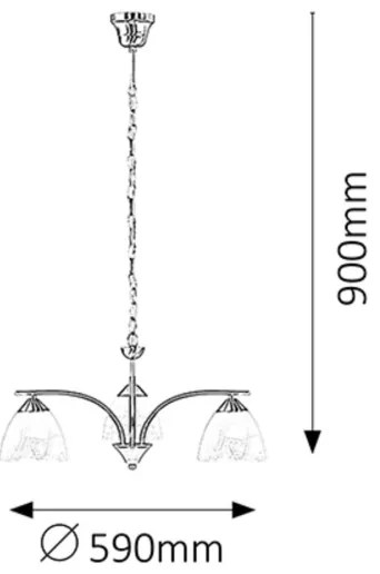 Rabalux 7203 - Luster na reťazi TRISTAN 3xE14/40W/230V