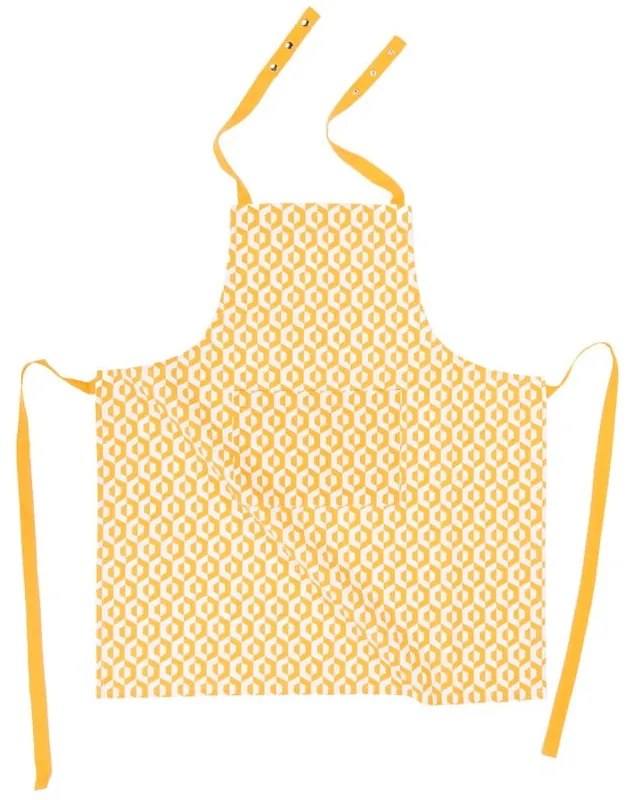 Žltá bavlnená zástera Tiseco Home Studio Hexagon