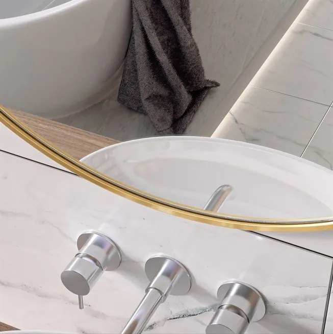 Erga Round, okrúhle zrkadlo 70cm, zlatý rám, ERG-V01-ROUND-7070-GD