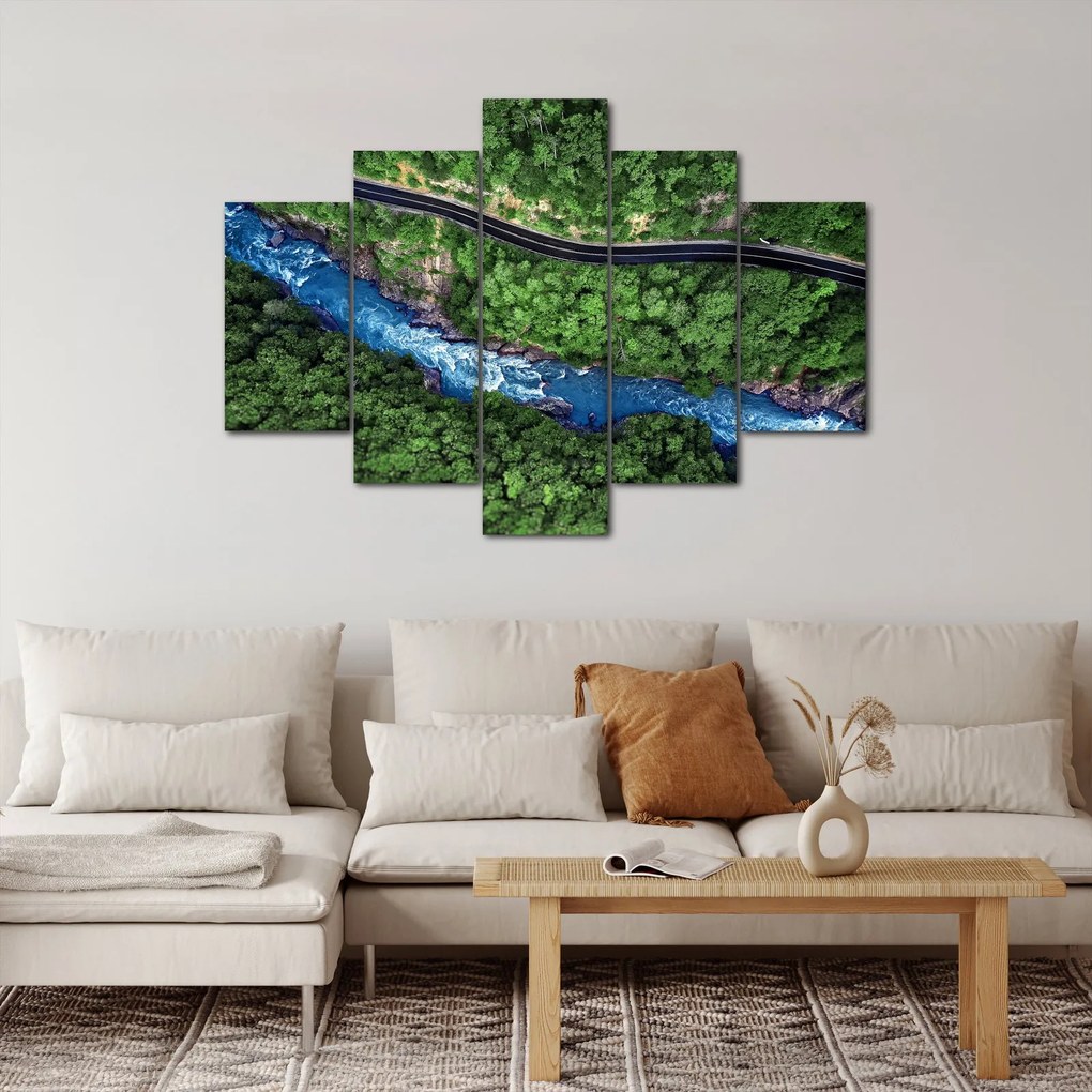 Obraz - Rieka medzi horami, Kaukaz, Rusko (150x105 cm)