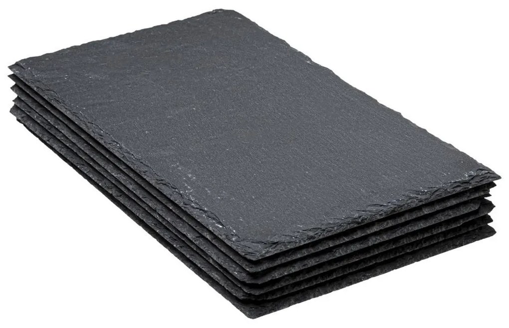 Sada 6 břidlicových podnosů TACE antracitová