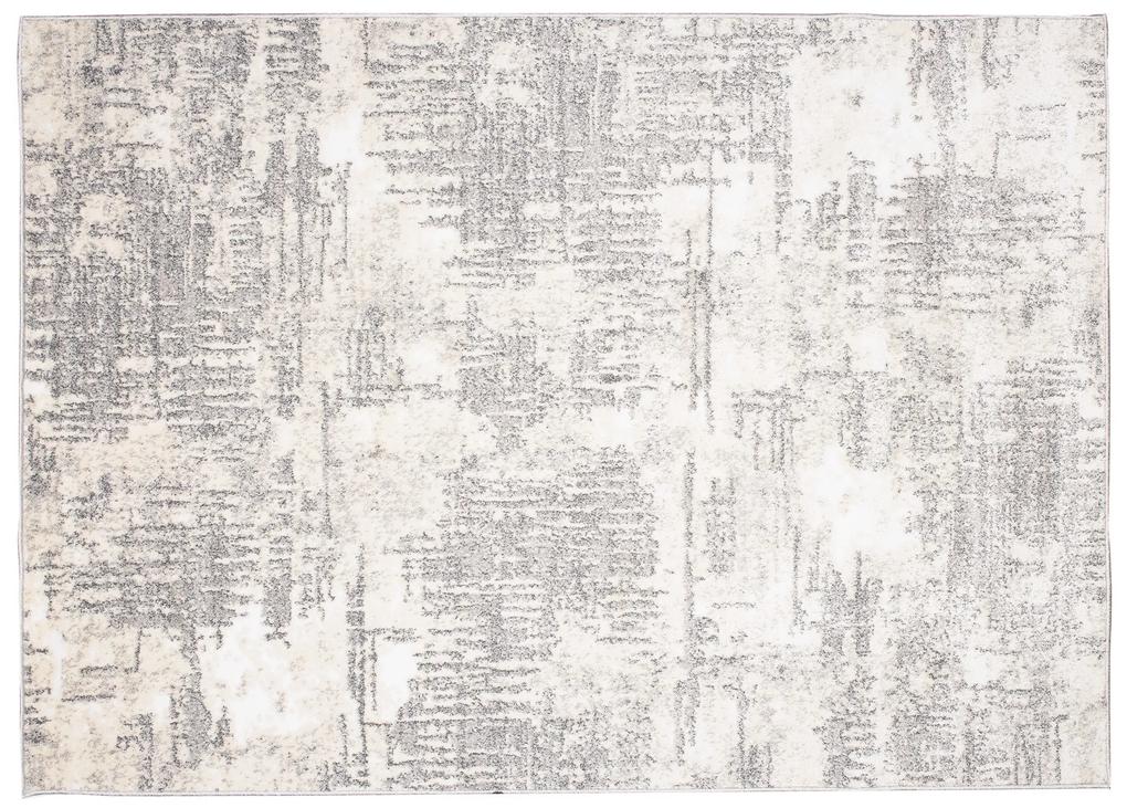 Krémový dizajnový koberec so svetlým sivým vzorom