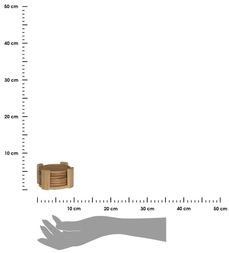 Sada bambusových podložiek Lin 6 ks hnedá