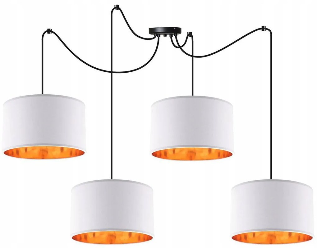 Závesné svietidlo Shade Spider, 4x textilné tienidlo (mix 6 farieb), (výber z 2 farieb konštrukcie), g