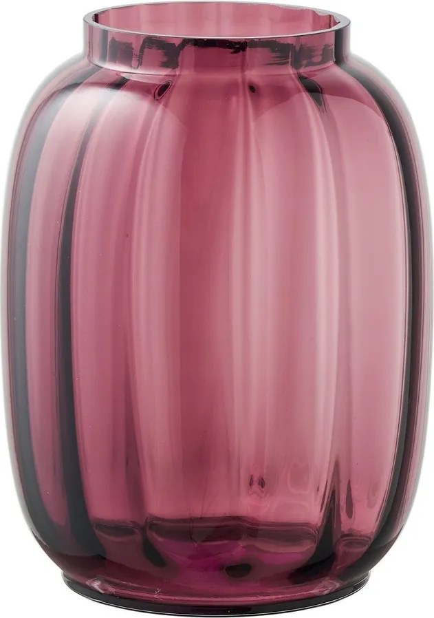 Červená sklenená ručne vyrobená váza (výška 21 cm) – House Nordic