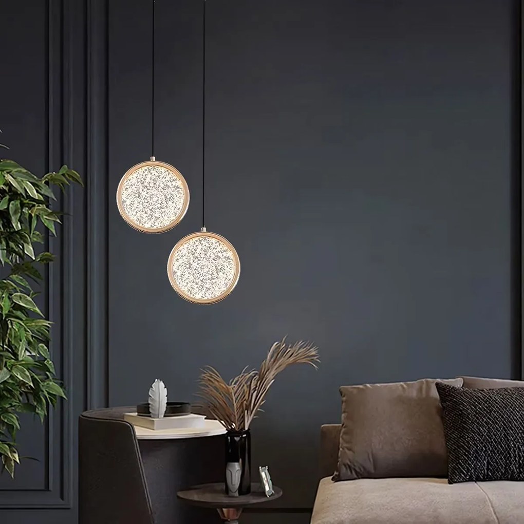 Toolight Rea, Krištáľový Závesný Luster LED G089-1CP Złota, OSW-09706