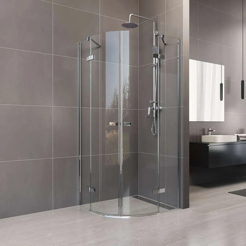 Mereo Mereo, Sprchový kút, Novea, R 550, 90x90x200 cm, pantový, chróm ALU, sklo číre 6 mm, EC, MER-CK70101Z