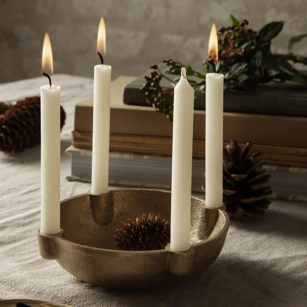 ferm LIVING Mosadzný adventný svietniček Small