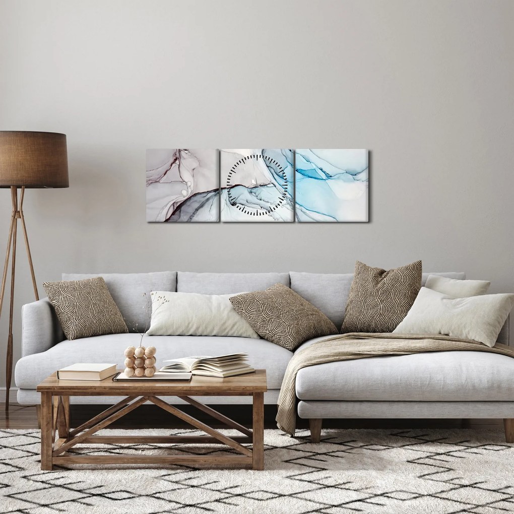 Obraz abstrakcie (s hodinami) (90x30 cm)