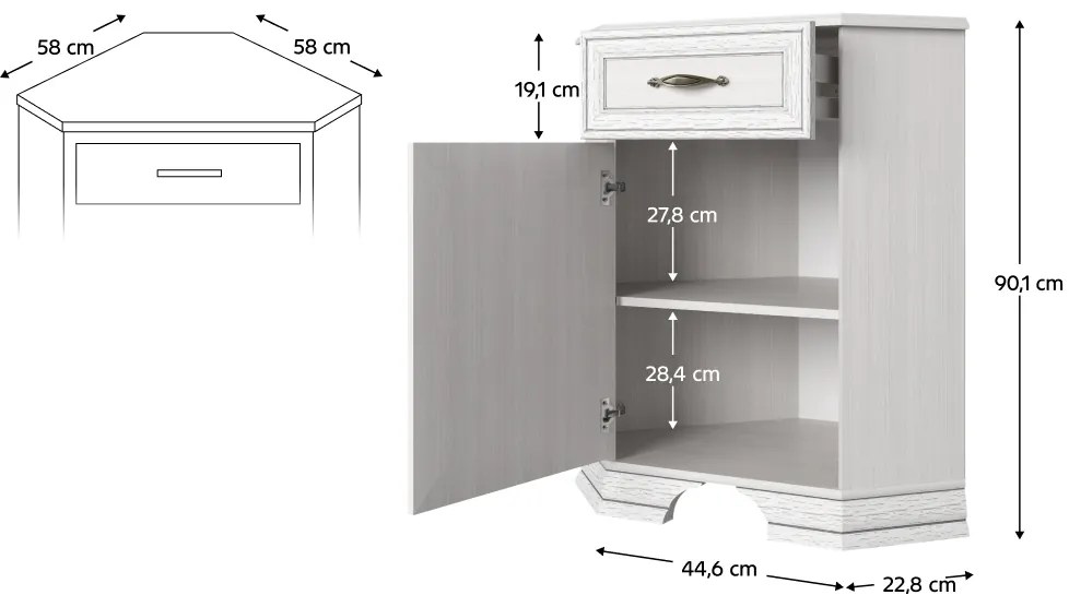 Rohová komoda Trippy (woodline krém) . Vlastná spoľahlivá doprava až k Vám domov. 1064114
