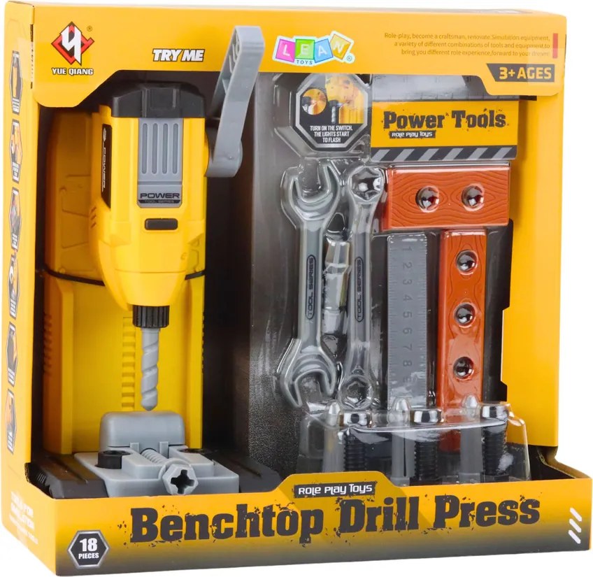 LEAN Toys Dielňa malého majstra Stolné vŕtacie náradie Príslušenstvo 18 el.
