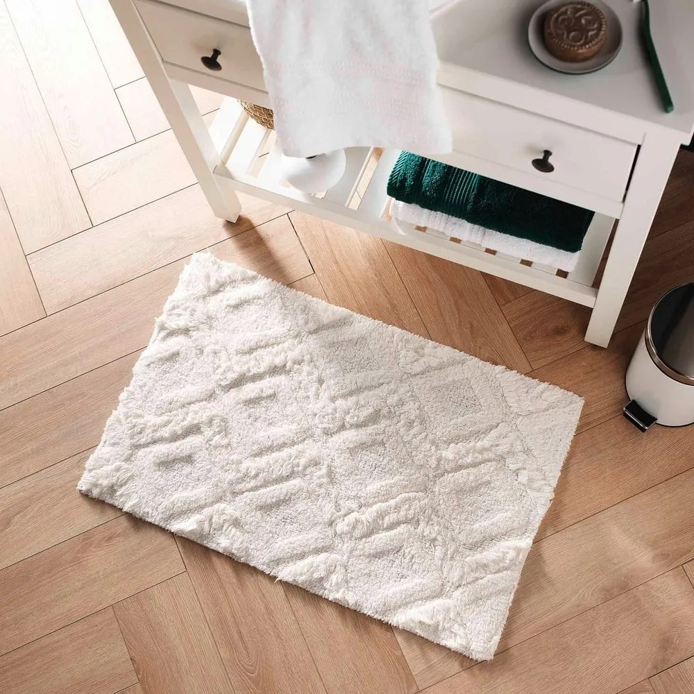 Biela kúpeľňová predložka 50x80 cm Ikatis – douceur d'intérieur