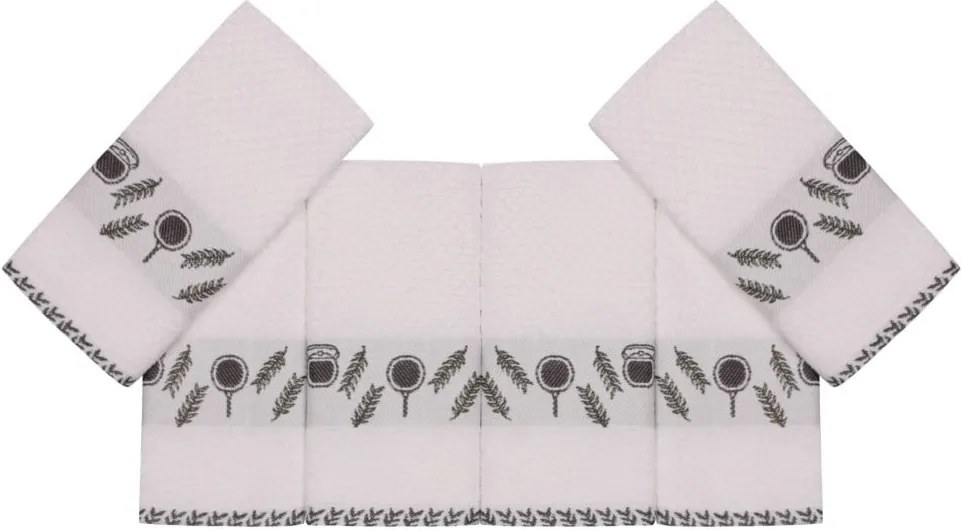 Sada 6 béžových bavlnených uterákov Beyaz Kanaro, 30 × 50 cm