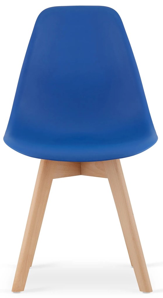 Modrá stolička KITO s bukovými nohami