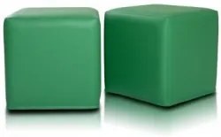 Sedací vak taburetka block kocka tmavozelená ekokoža TiaHome