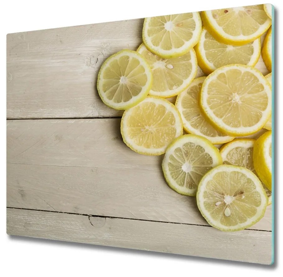 Sklenená doska na krájanie Lemonová drevo 60x52 cm