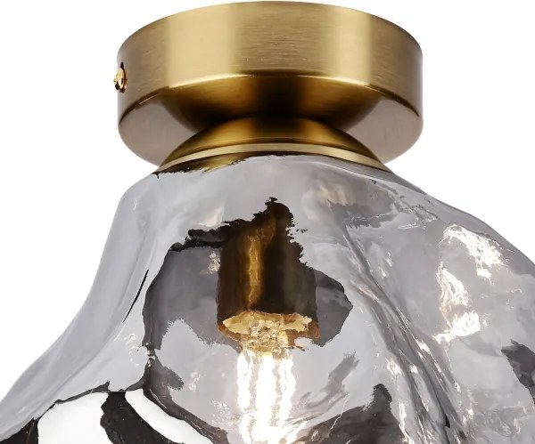 Stropné svietidlo CRISTAL 1xE14/15W/230V mosadz/dymovo-čierna