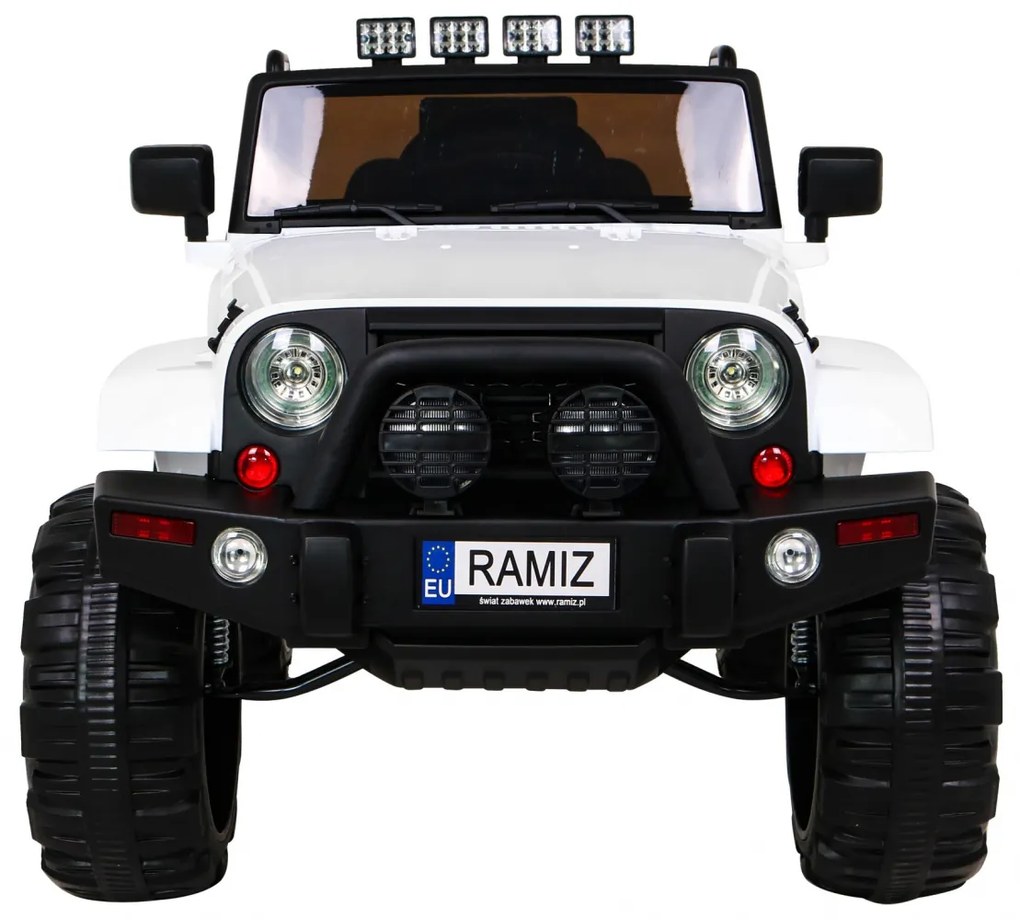 RAMIZ ELEKTRICKÉ AUTÍČKO JEEP ALL TERRAIN - NELAKOVANÉ - BIELE - 2 x 45W - 12V/7Ah - 2022