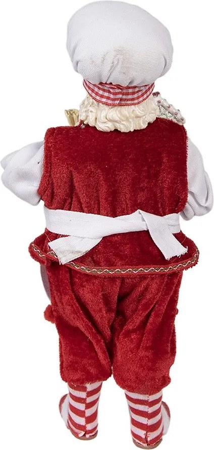 Vianočné dekorácie Santa cukrár s perníkovou chalúpkou - 16 * 8 * 28 cm