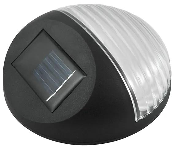 PLX LED solárne vonkajšie schodiskové osvetlenie MEDICINE, studená biela, IP44, čierne