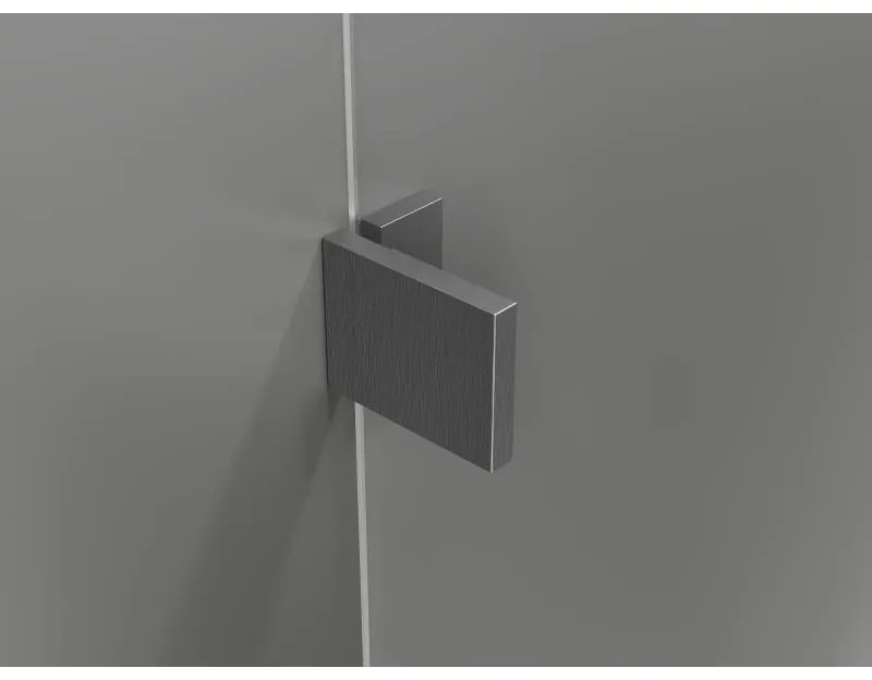 Mexen, Mexen Lunar L výklopné pravé sprchové dvere 140 cm, priehľadné, pištoľovo šedé kartáčované - 834L-140-000-66-00-P