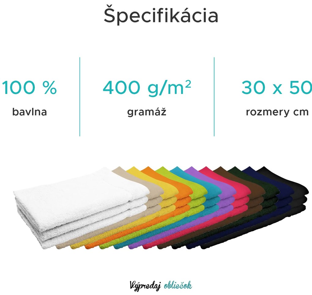 Uterák Classic malý hnedý 30x50 cm, 100% bavlna
