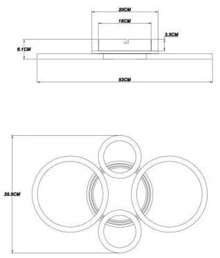 Globo 48039-40 - LED stropné svietidlo LORETTA LED/40W/230V pr. 35,5x53 cm čiern