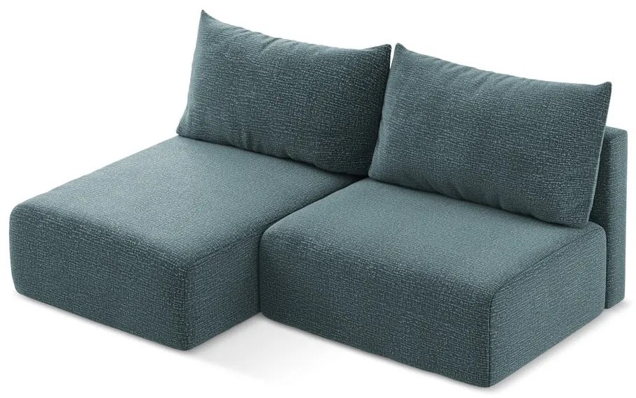 Tyrkysovomodrá rozkladacia/s úložným priestorom rohová pohovka (ľavý roh) Kalena – Makamii