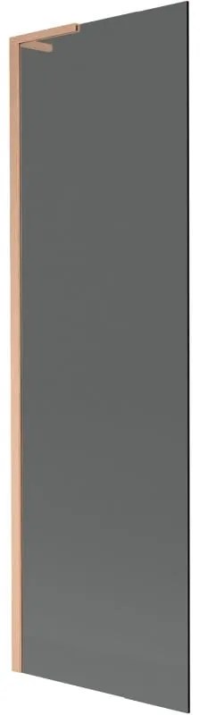 Mexen Next L, 1-krídlová vaňová zástena 60 x 150 cm, 6mm šedé sklo, medený profil, 895-060-000-03-40-65