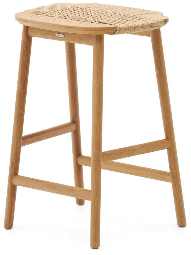 Barová stolička z dubového dreva v prírodnej farbe (výška sedadla 65 cm) Enit – Kave Home