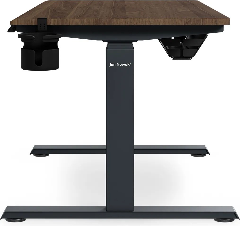 Elektrický stôl s reguláciou výšky ergonomický antracitový/orech,1200x600 mm: ARIA