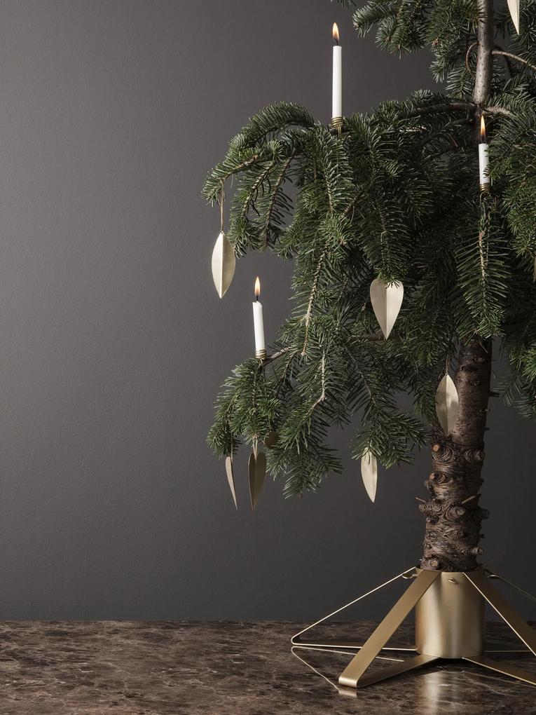 Držiaky sviečok na vianočný stromček, set 4 ks – mosadzné