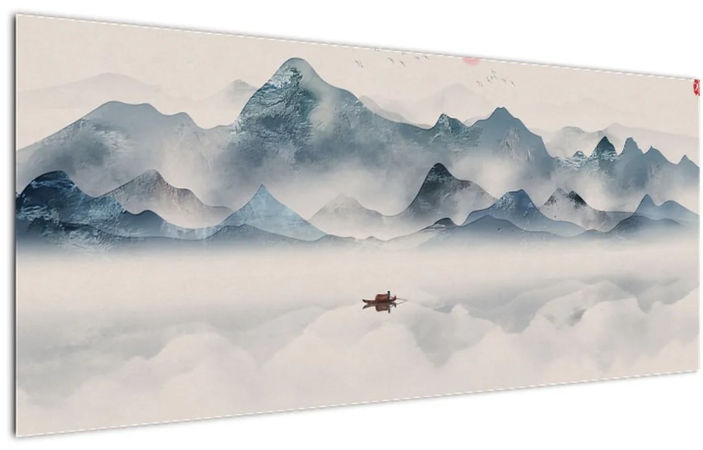 Obraz - Údolie modrých hôr (120x50 cm)