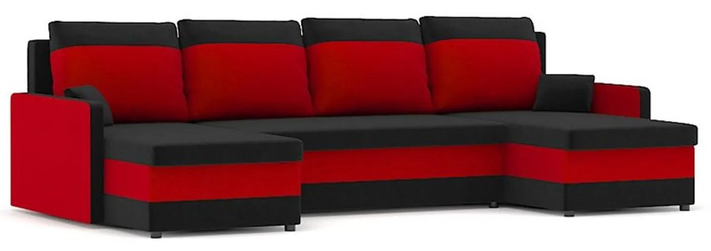 Rozkladacia rohová sedacia súprava MILTON III model 2 Sivá/čierna