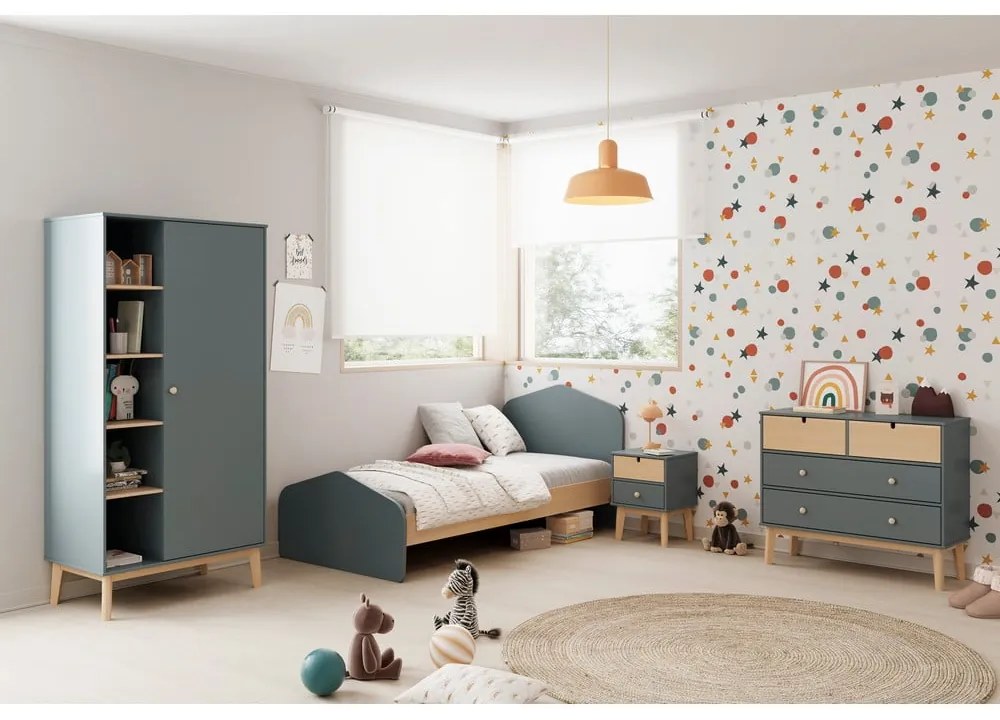 Detská komoda sivozelená 100x81x40 cm Estefania – Marckeric