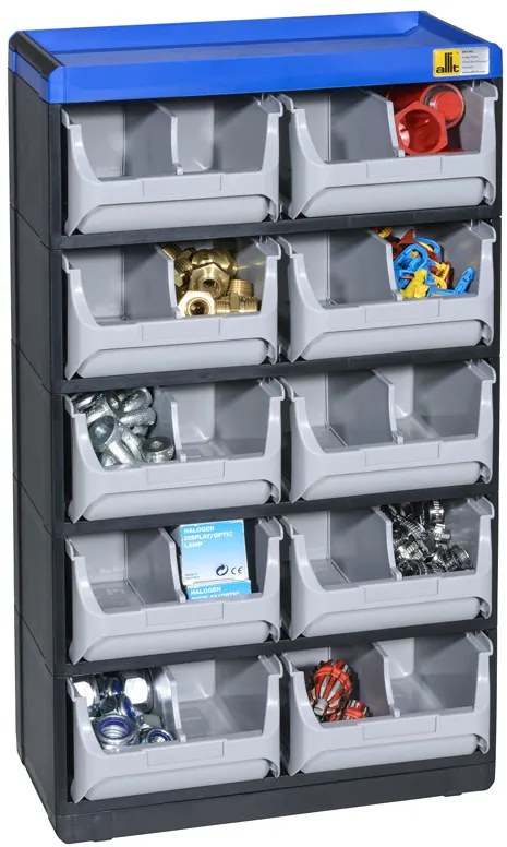 Plastová skrinka so zásobníkmi VarioPlus Pro 53/20, 10 zásuviek