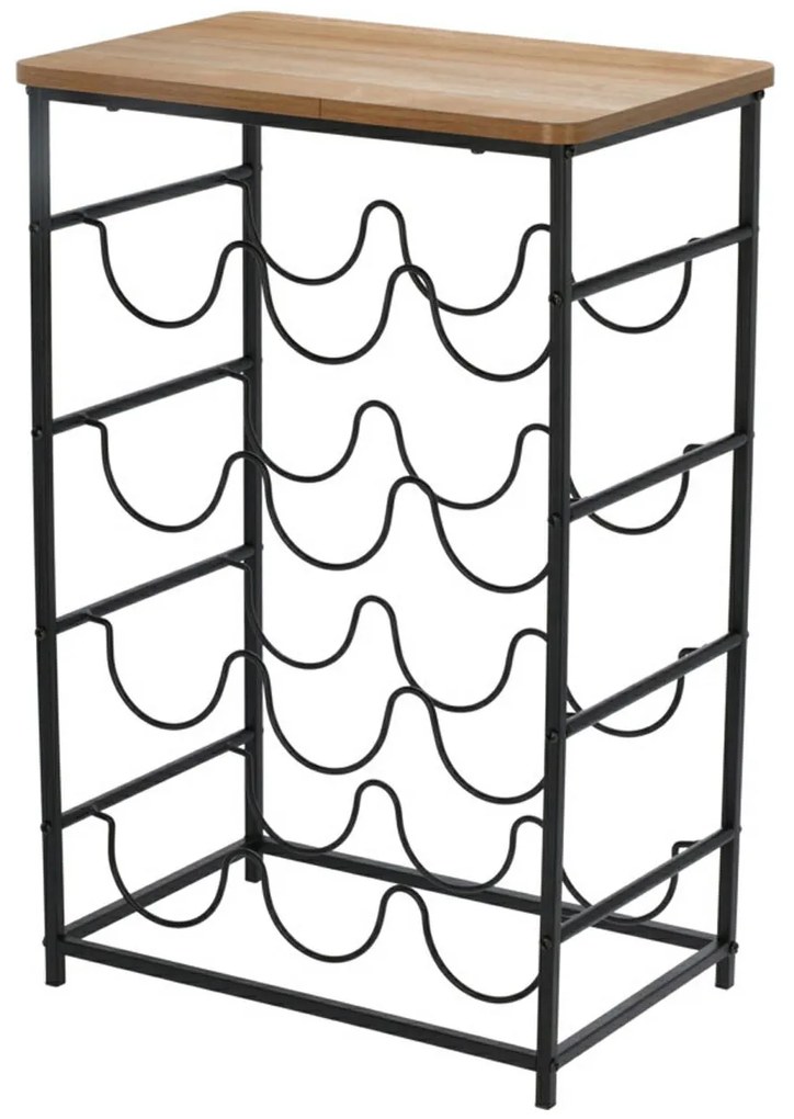 STOJAN NA VÍNO DEBRA 60X26X40 CM ČIERNA/HNEDÁ