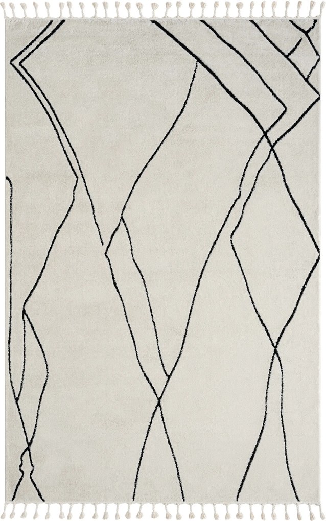 My Flair, Kusový koberec Moroccan Magic weiß, 160x230, čiernobiela, obývacia izba