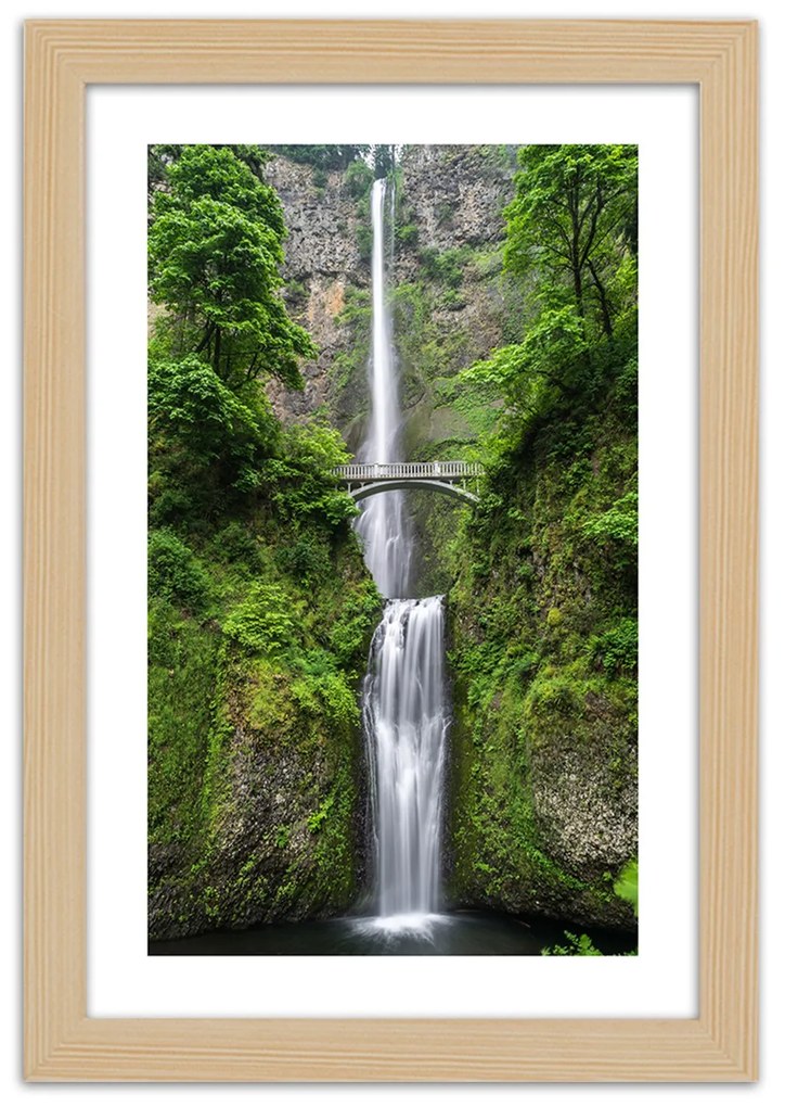 Gario Plagát Most cez vodopád Farba rámu: Bez rámu, Rozmery: 20 x 30 cm