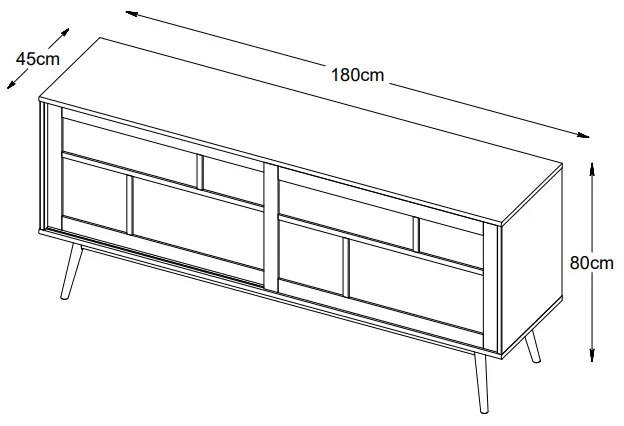 Dizajnová komoda Tallys 180 cm dymový dub